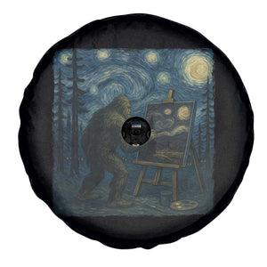 Funny Bigfoot Painting Starry Night Art Parody Gift Spare Tire Cover TS12 Print Your Wear