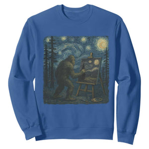 Funny Bigfoot Painting Starry Night Art Parody Gift Sweatshirt TS12 Royal Blue Print Your Wear
