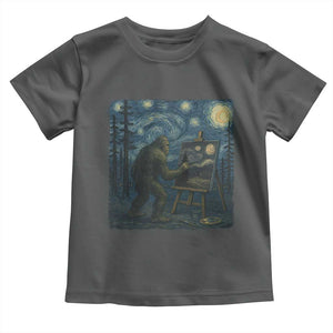 Funny Bigfoot Painting Starry Night Art Parody Gift Toddler T Shirt TS12 Dark Heather Print Your Wear
