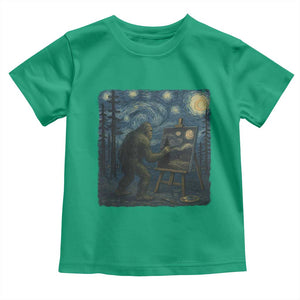 Funny Bigfoot Painting Starry Night Art Parody Gift Toddler T Shirt TS12 Irish Green Print Your Wear