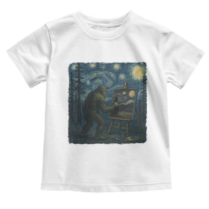 Funny Bigfoot Painting Starry Night Art Parody Gift Toddler T Shirt TS12 White Print Your Wear