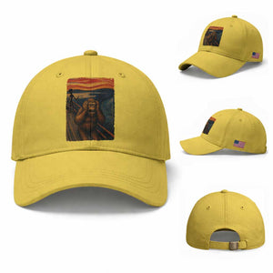 Funny Bigfoot And Alien Baseball Cap Parody The Scream Art Meme Gift TS12 Baseball Cap Universal Fit Yellow Print Your Wear