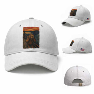 Funny Bigfoot And Alien Baseball Cap Parody The Scream Art Meme Gift TS12 Baseball Cap Universal Fit White Print Your Wear