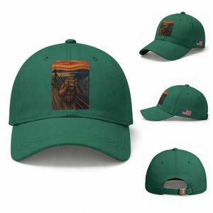 Funny Bigfoot And Alien Baseball Cap Parody The Scream Art Meme Gift TS12 Baseball Cap Universal Fit Irish Green Print Your Wear