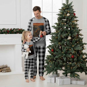 Funny Bigfoot And Alien Plaid Pajama Set Parody The Scream Art Meme Gift TS12 White Plaid Print Your Wear