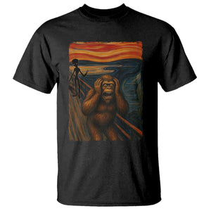 Funny Bigfoot And Alien T Shirt Parody The Scream Art Meme Gift TS12 Black Print Your Wear