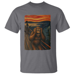 Funny Bigfoot And Alien T Shirt Parody The Scream Art Meme Gift TS12 Charcoal Print Your Wear