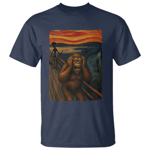 Funny Bigfoot And Alien T Shirt Parody The Scream Art Meme Gift TS12 Navy Print Your Wear