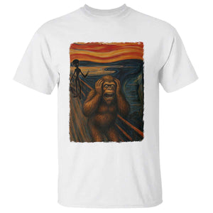 Funny Bigfoot And Alien T Shirt Parody The Scream Art Meme Gift TS12 White Print Your Wear