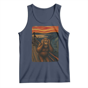 Funny Bigfoot And Alien Tank Top Parody The Scream Art Meme Gift TS12 Navy Print Your Wear