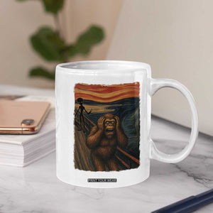Funny Bigfoot And Alien Coffee Mug Parody The Scream Art Meme Gift TS12 Print Your Wear