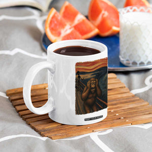 Funny Bigfoot And Alien Coffee Mug Parody The Scream Art Meme Gift TS12 Print Your Wear