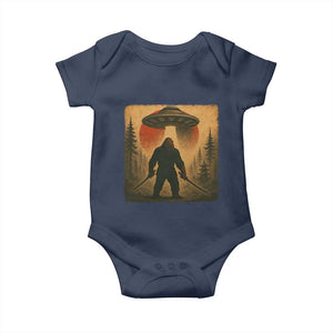 Samurai Bigfoot Baby Onesie Japanese Vintage Ukiyoe Style TS12 Navy Print Your Wear