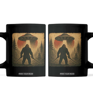 Samurai Bigfoot Coffee Mug Japanese Vintage Ukiyoe Style TS12 Black Print Your Wear