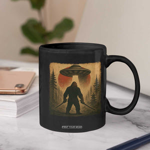 Samurai Bigfoot Coffee Mug Japanese Vintage Ukiyoe Style TS12 Print Your Wear