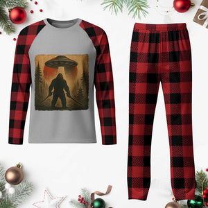 Samurai Bigfoot Plaid Pajama Set Japanese Vintage Ukiyoe Style TS12 Buffalo Plaid Print Your Wear