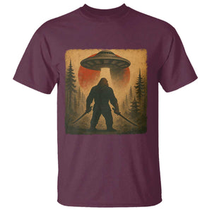 Samurai Bigfoot T Shirt Japanese Vintage Ukiyoe Style TS12 Maroon Print Your Wear