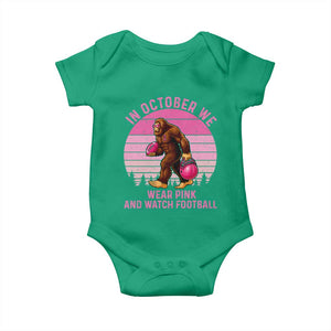 In October We Wear Pink Football Baby Onesie Support Breast Cancer Awareness TS12 Irish Green Print Your Wear