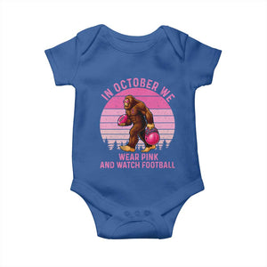 In October We Wear Pink Football Baby Onesie Support Breast Cancer Awareness TS12 Royal Blue Print Your Wear