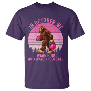 In October We Wear Pink Football T Shirt Support Breast Cancer Awareness TS12 Purple Print Your Wear