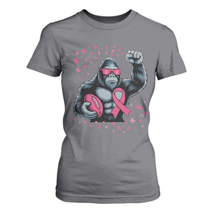 Funny Bigfoot Football T Shirt For Women Breast Cancer Awareness Gift TS12 Charcoal Print Your Wear