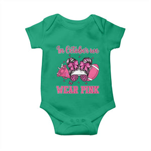 In October We Wear Pink Football Baby Onesie Funny Football Awareness Gift TS12 Irish Green Print Your Wear
