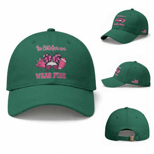 In October We Wear Pink Football Baseball Cap Funny Football Awareness Gift TS12 Baseball Cap Universal Fit Irish Green Print Your Wear