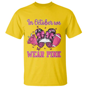 In October We Wear Pink Football T Shirt Funny Football Awareness Gift TS12 Daisy Print Your Wear