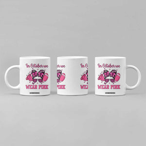 In October We Wear Pink Football Coffee Mug Funny Football Awareness Gift TS12 Print Your Wear