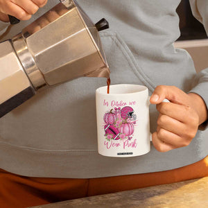 Football Breast Cancer Awareness Coffee Mug In October We Wear Pink Gift TS12 Print Your Wear