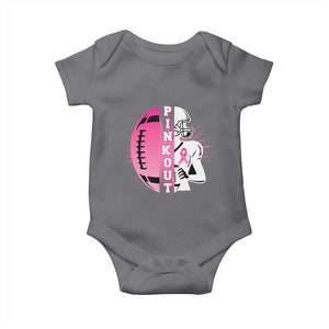 Pink Out Game Day Football Baby Onesie Breast Cancer Support TS12 Charcoal Print Your Wear