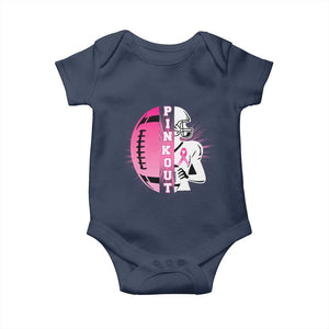 Pink Out Game Day Football Baby Onesie Breast Cancer Support TS12 Navy Print Your Wear
