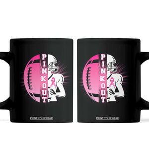 Pink Out Game Day Football Coffee Mug Breast Cancer Support TS12 Black Print Your Wear