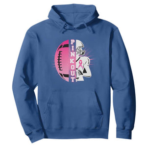 Pink Out Game Day Football Hoodie Breast Cancer Support TS12 Royal Blue Print Your Wear