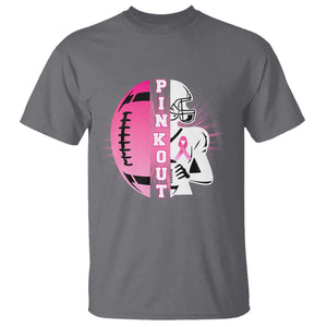 Pink Out Game Day Football T Shirt Breast Cancer Support TS12 Charcoal Print Your Wear