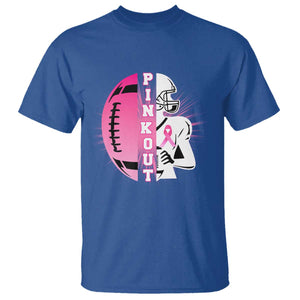 Pink Out Game Day Football T Shirt Breast Cancer Support TS12 Royal Blue Print Your Wear