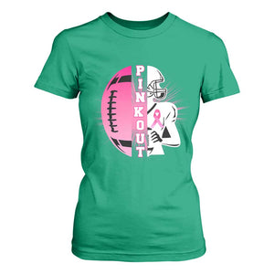 Pink Out Game Day Football T Shirt For Women Breast Cancer Support TS12 Irish Green Print Your Wear