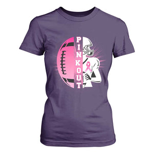 Pink Out Game Day Football T Shirt For Women Breast Cancer Support TS12 Purple Print Your Wear