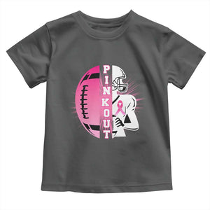 Pink Out Game Day Football Toddler T Shirt Breast Cancer Support TS12 Dark Heather Print Your Wear