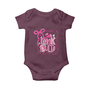 Pink Out Baby Onesie Football Support Breast Cancer Gift TS12 Maroon Print Your Wear