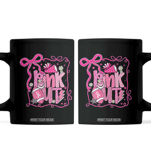 Pink Out Coffee Mug Football Support Breast Cancer Gift TS12 Black Print Your Wear