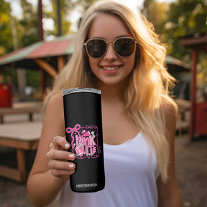 Pink Out Skinny Tumbler Football Support Breast Cancer Gift TS12 Print Your Wear