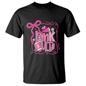 Pink Out T Shirt Football Support Breast Cancer Gift TS12 Black Print Your Wear