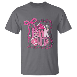 Pink Out T Shirt Football Support Breast Cancer Gift TS12 Charcoal Print Your Wear