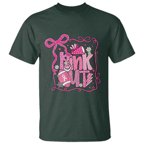 Pink Out T Shirt Football Support Breast Cancer Gift TS12 Dark Forest Green Print Your Wear