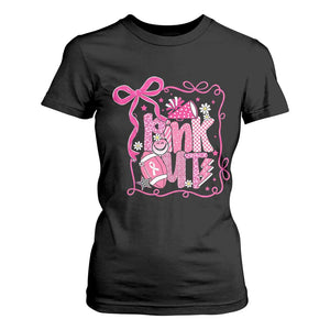 Pink Out T Shirt For Women Football Support Breast Cancer Gift TS12 Black Print Your Wear