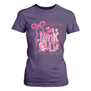 Pink Out T Shirt For Women Football Support Breast Cancer Gift TS12 Purple Print Your Wear