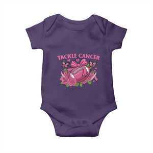 Tackle Cancer Baby Onesie Football Breast Cancer Awareness Pink Ribbon TS12 Purple Print Your Wear