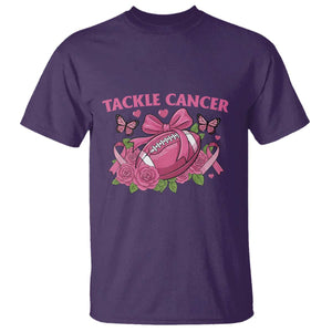 Tackle Cancer T Shirt Football Breast Cancer Awareness Pink Ribbon TS12 Purple Print Your Wear