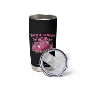 Tackle Cancer Tumbler Cup Football Breast Cancer Awareness Pink Ribbon TS12 Print Your Wear